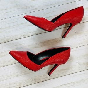 Aldo Red Like New Leather Patterned Stiletto Heels